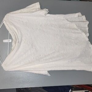 Free People short sleeve rough edge shirt off white size large